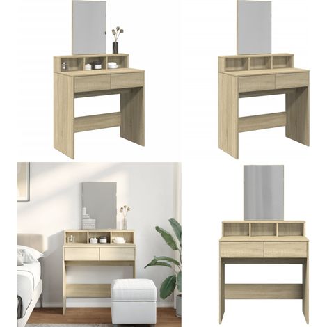Schminktisch mit Spiegel Sonoma-Eiche 80x41x144,5 cm - Schminktisch - Kosmetikschrank - Schreibtisch - Badezimmermöbel - Sonoma-Eiche - Home & Living (1/5)