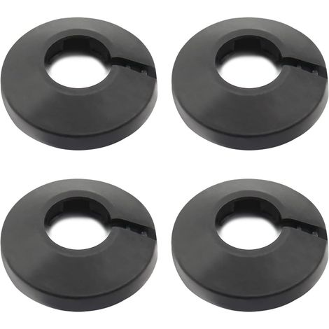 Lot de 4 cache-tuyaux d'eau, colliers de serrage en plastique de 16 mm (0,63") pour radiateurs et tuyaux muraux, résistants aux hautes températures, noirs (1/5)