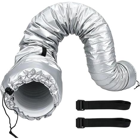 Cache-tuyau mobile pour climatiseur - Manchon d'isolation réglable - 150 x 28 cm - Protection portable pour tuyau d'échappement CA - Résistant à la chaleur - Enveloppe d'efficacité de refroidissement (1/5)