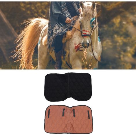 Manta para silla de montar profesional, transpirable y cómoda, equipamiento ecuestre para competición y entrenamiento, tamaño 98 x 57 cm, material: mezcla de algodón y esponja, almohadilla protectora (1/5)