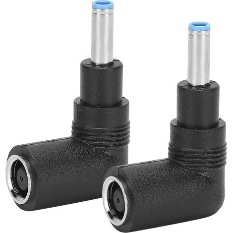 Adaptateur de chargeur coudé 7,4 x 5 mm vers 4,5 x 3 mm avec broche pour HP, 2 pièces