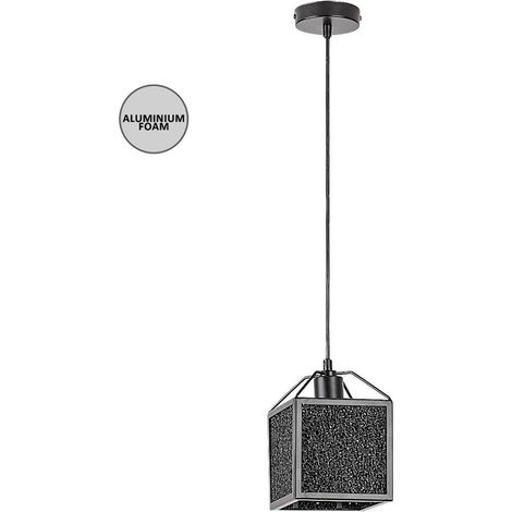 Lampada a sospensione SAMILO E27 1x max.40W metallo, foglio di alluminio nero L:14,5cm L:14,5cm A:120cm dimmerabile (1/5)