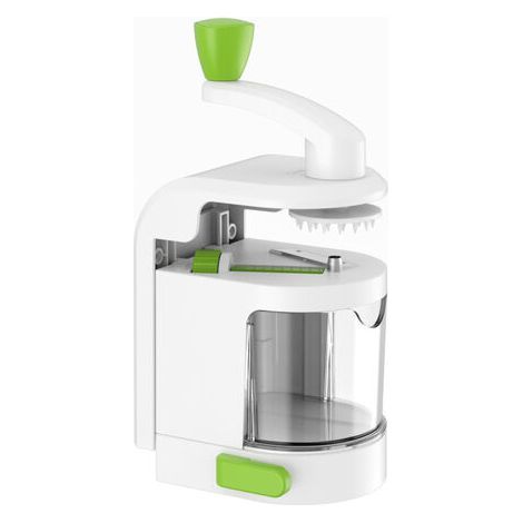 Multifunctional Vegetable Chopper, 4 in 1 with Replaceable Blades, No Disassembly Required, Kitchen and Home Vegetable Chopper with Suction Cup Base (White). (1/4)