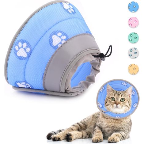 Halskrause Katze M weich verstellbar nach OP Blau (1/5)