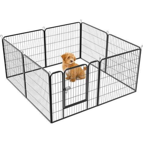 Cage Pliant pour Chien en Métal avec Porte Et Plateau Parc pour Petit animal 8 comprimés (1/5)