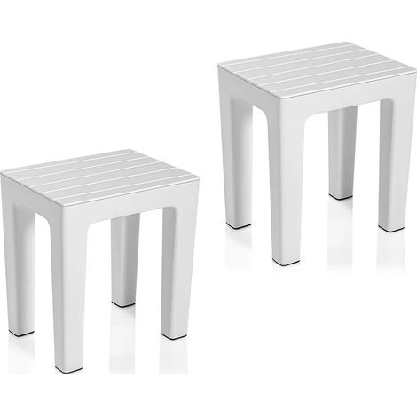 Set 2 pz Lello lo sgabello multiuso ad alta resistenza bianco effetto legno