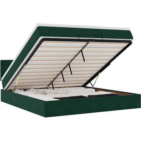 Maison Exclusive - Ottoman-Bett mit Matratze Dunkelgrün 180x200 c