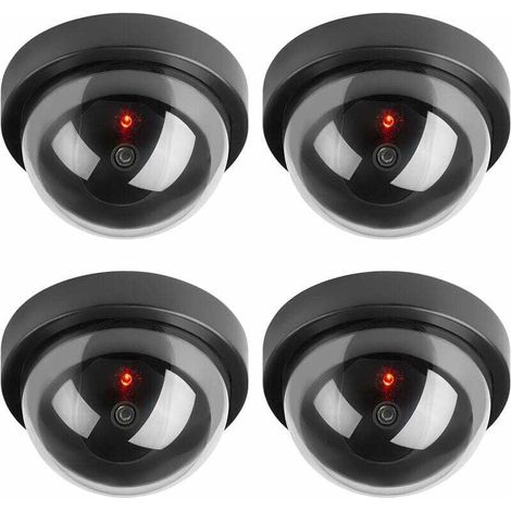 Ulisem Dummy-Kameras, gefälschte CCTV-Sicherheits-Dome-Kamera mit blinkendem LED-Licht für Unternehmen, Geschäfte, Zuhause, drinnen und draußen (4er-Pack) (1/4)