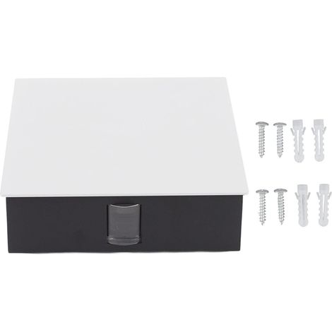 Applique da parete, AC85-265V 6W LED bianco caldo luminoso verso l'alto e verso il basso, moderna applique decorativa impermeabile per interni/esterni, soggiorno, camera da letto (guscio quadrato bian (1/5)