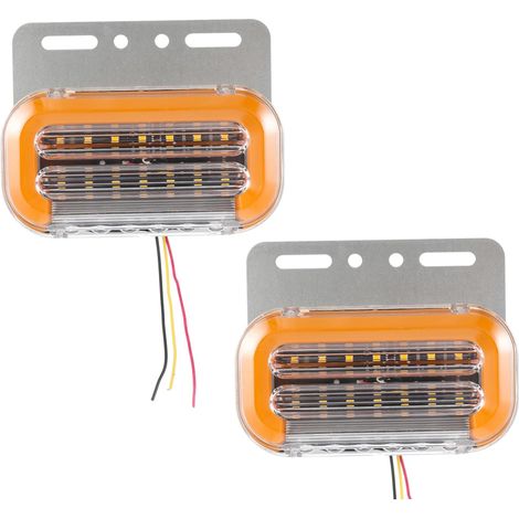 Pcs Feux Latéraux LED pour Voiture et Caravane 24v Couleur Jaune (1/5)