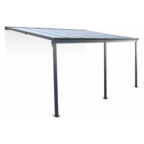 sweeek - Pergola 3x4m Aluminium und Polycarbonat + Regenrinne (1/4)
