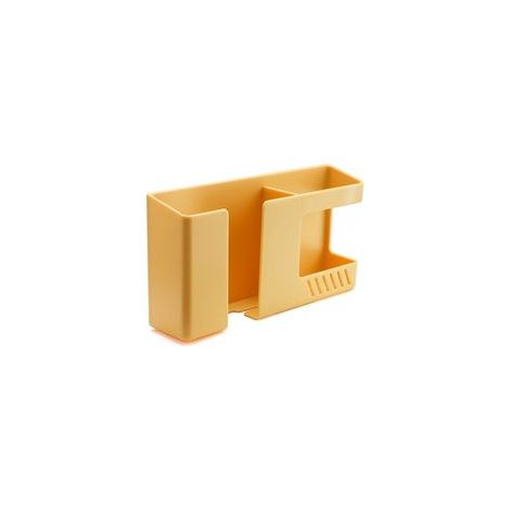 Scatola portaoggetti multifunzionale da parete per cellulari e telecomandi, non richiede foratura, scaffale portaoggetti da parete per detriti, 1 pezzo (giallo) - Crezuo