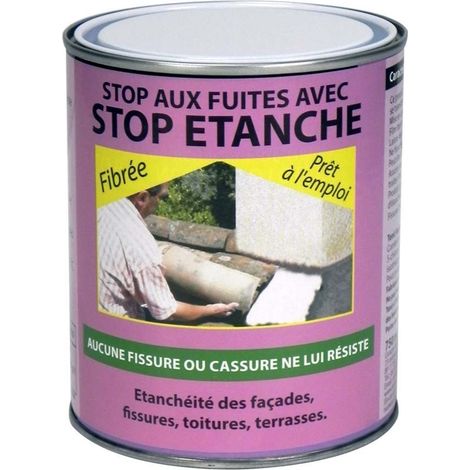 Bouch'étanche enduit d'étanchéité élastique 0.75 L – Pour maçonnerie, bois, métal – Résistant de -20°C à +80°C – Séchage rapide 5h – Stop Étanche