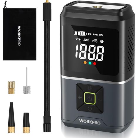 Compresseur à Air Portatif 7,2 V, Gonfleur Pneu Voiture avec Batterie 2500 mAh, Gonfleur Electrique 150PSI(10,3Bar) 4 Modes de Gonflage pour Pneus de Voiture Velo Ballon Moto Matelas Gonflable (1/5)