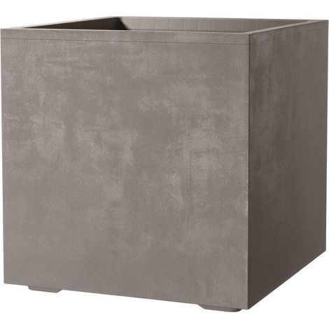 Pot carré 48,3 cm en plastique léger – Jardinière d'intérieur/extérieur avec réserve d'eau – Idéal pour terrasses et balcons – Deroma (1/5)