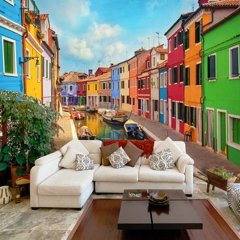 Fotomurale -  Colorful Canal in Burano - 400x280 (1/4)