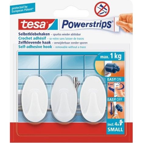 Ganchos adhesivos tesa mini oval removibles impermeables