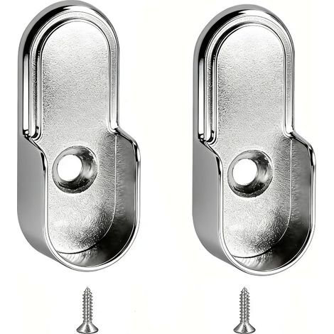 Piece Wardrobe Brackets, Brackets for Wardrobe Bars, Rail Rail Mounts, Round Brackets, Size (1/5)