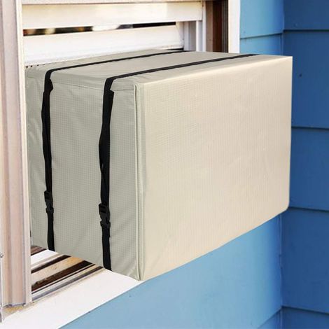 Housse de climatiseur de fenêtre, protection extérieure anti-neige hiver, bâche imperméable pour climatiseur, couverture résistante aux intempéries, usage saisonnier, modèle universel. (1/5)