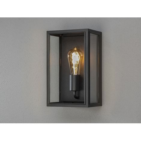 Außenwandlaterne CARPI Stahl Schwarz mit Klarglas, Höhe 30cm (1/5)