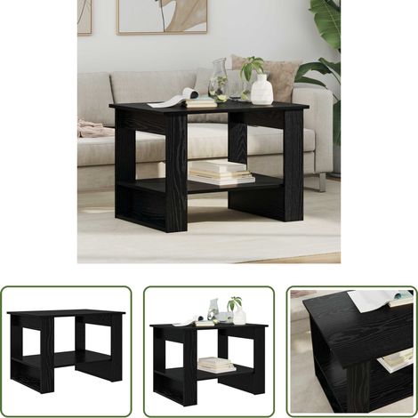 vidaXL Table basse Chêne noir 72 x 50 x 50 cm Bois d'ingénierie (1/5)