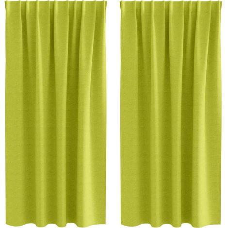 Maison Exclusive - Rideaux occultants avec anneaux 2 pcs Vert 175 x 140 cm