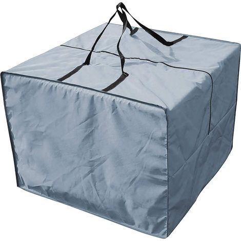 Rangement pour Coussin Salon Jardin, Housse Protection Multifonctionnelle Extérieure Imperméable, 80x80x60cm,Gris (1/5)