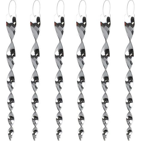 Pack of 6 Silver Rotating Anti-Bird Rods, Wind-Powered Bird Repellent with Reflective Rods to Protect Windows (1/5)