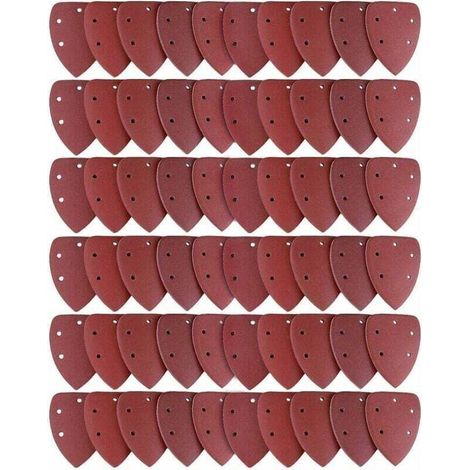 Lot de 60 Feuilles Abrasives, Papier de Ponçage 40/60/80/100/120/180/240/320/400/800 Idéal pour Ponceuse Multifonction (1/4)