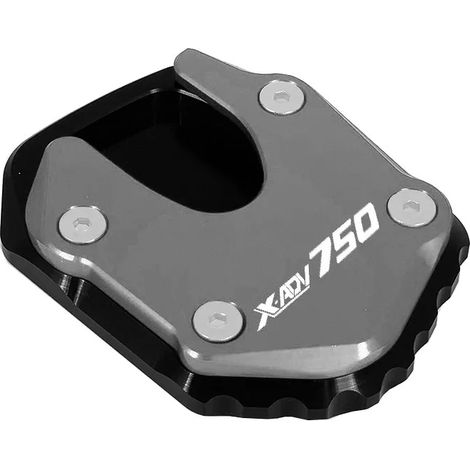 (X-ADV750 Gris) Accessoires moto compatibles avec HONDA X ADV 750 (2021-2022-2023) : béquille latérale CNC, extension et support maxpower (1/4)