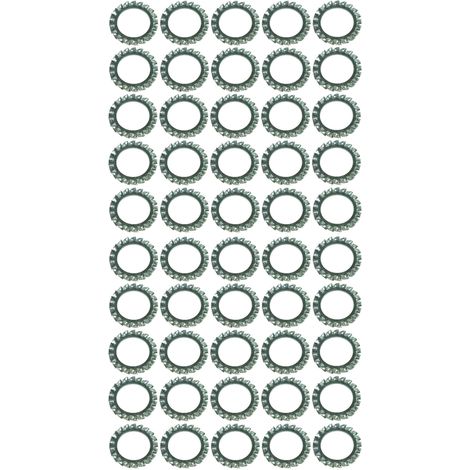 50x Rondelle évantail plate à denture extérieure rondelle frein dentelée en acier zingué DIN 6798 forme A Dent Blocage Fixation Vis Boulon Quincaillerie Electricité, M12x20,5x1mm (1/2)
