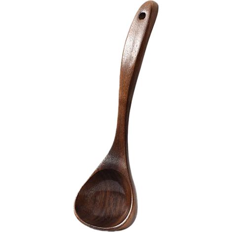 Louche à soupe et ragoût épaisse 27 x 8,5 cm avec manche pratique pour cuisine et service couleur marron (1/5)