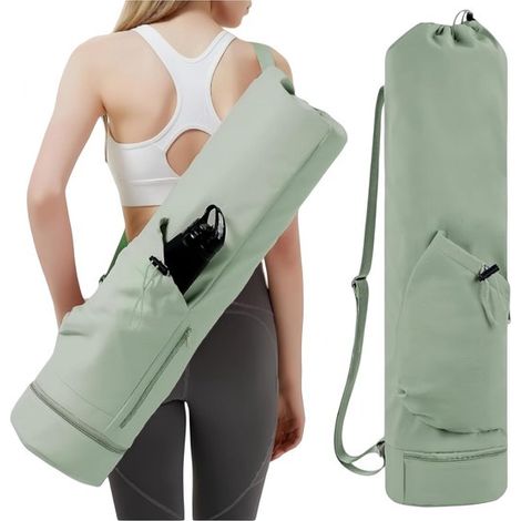 Sac pour tapis de yoga 78 x 19 cm – Sac à bandoulière et sac de sport étanche – Sangle réglable et rangement multifonctionnel pour tapis de yoga – Vert (1/5)