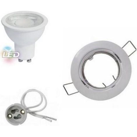 Kit Spot LED GU10 encastrable 8W Orientable Rond - Unité / Blanc Chaud / Blanc - SILUMEN (1/5)