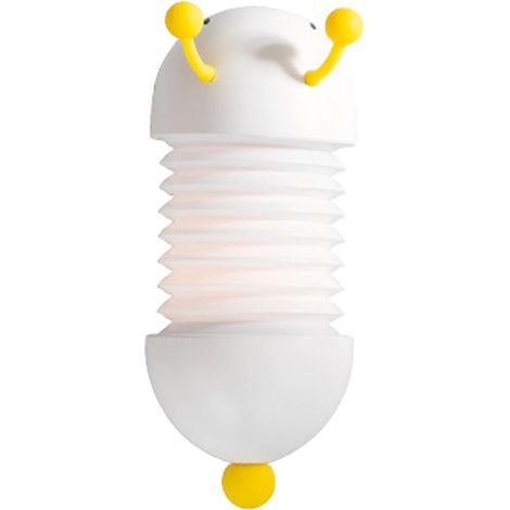 Lampe de Chevet Bébé Forme Chenille Blanche (1/5)