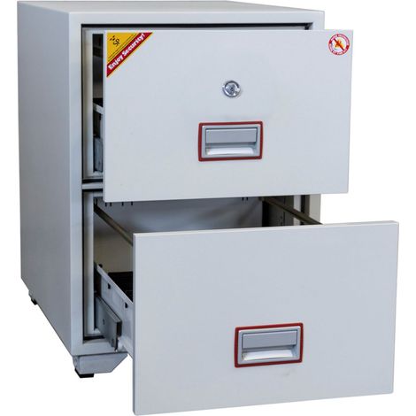 Classificatore Ignifugo Serratura a Chiave 2 Cassetti Technomax - 787X528X675Mm (1/3)