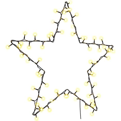 Lumières de Noël silhouette d'étoile 80 LED blanc chaud (1/5)