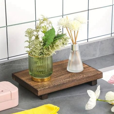 Support En Bois - Porte-Savon Salle De Bain Cuisine - Plateau Élévateur Rustique - 1 Pièce (1/5)
