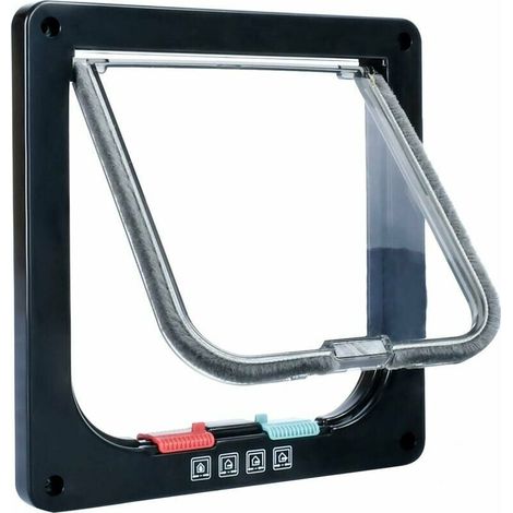 Chatière pour Chat, Verrouillage Manuel, économe en énergie, Coupe-Froid, Pratique, Petit Chien, Facile à Installer et à Utiliser, Version améliorée （black） (1/4)