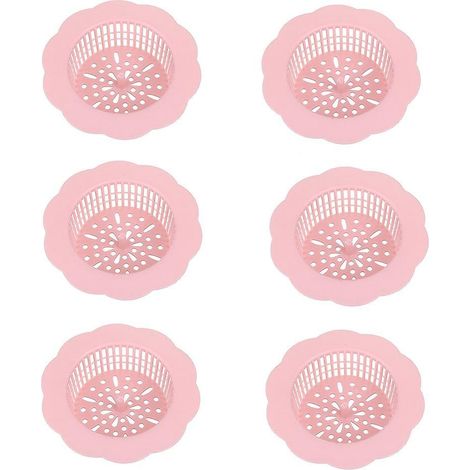 silicone Drain Cover, 6 Pices Flower Shape Drain Couvercle Bouchon De Dgorgement De Cheveux Salle De Bains Salle De Bains Filtre  Cheveux Vier Fil