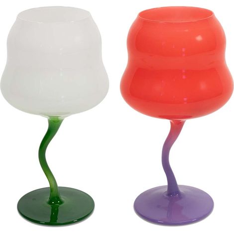 Set 2 calici da cocktail in vetro Multicolor
