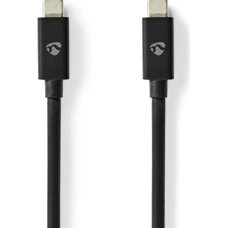 Nedis USB-Kabel / USB 4.0 Gen 3x2 / USB-C™ Stecker / USB-C™ Stecker / 240 W / 8K@60Hz / 40 Gbps / Vernickelt / 1.00 m / Rund / PVC / Schwarz / Label