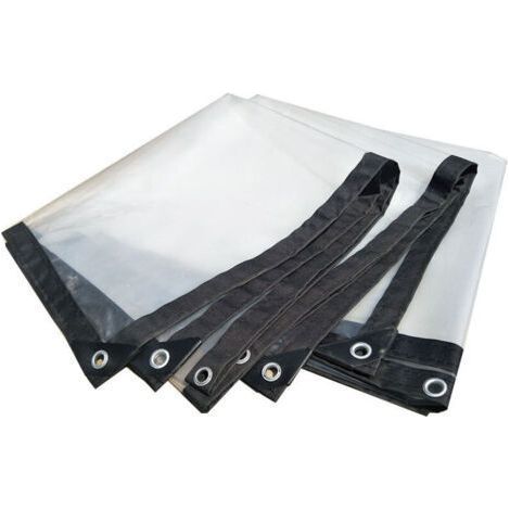 2x2 mètres Bâche imperméable transparente avec œillets, bâche en plastique transparente épaissie, bâche imperméable à la pluie (1/5)