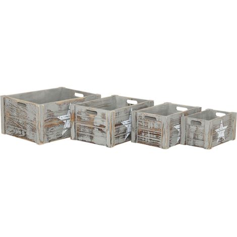 ELIAS - set di 4 cassette in legno