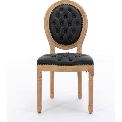 MEUBLIV Esszimmerstuhl 59,5 x 49 x 95 cm schwarz – gepolstertes Rückenlehne (1/5)