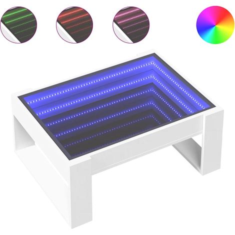 Maison Exclusive - Couchtisch mit Infinity-LED Weiß 70x53x30 cm