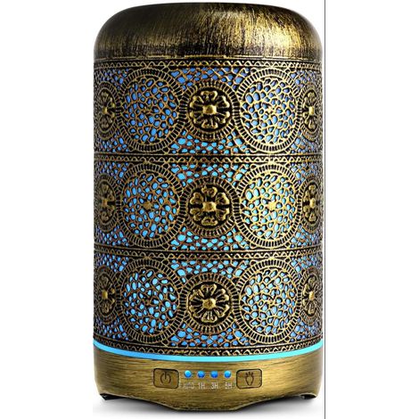 Diffuseur Huiles Essentielles Humidificateur d'air Ultrasonique Brume Fraîche Arôme Parfum Electrique avec 7-Couleurs Changeantes Arrêt Automatique pour Chambre/Salon/Spa/Yoga/Massage (1/5)