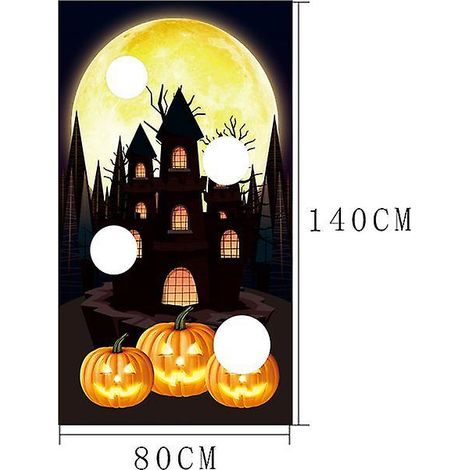 Ensemble de jeux d'extérieur pour Halloween : bannière, pouf, bac à sable et décoration. (1/4)