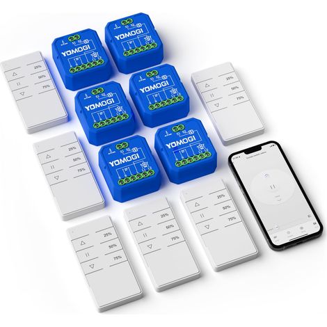 Module Volet Roulant Connecté avec Télécommande RF, Module WiFi pour Rideau Stores Compatible avec Google Home pour Contrôle en Pourcentage, Télécommande Appairée (6) (1/5)