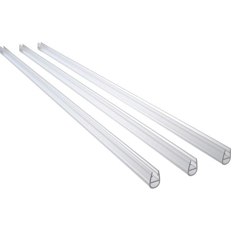 3 Pezzi Guarnizione Sottoporta (Modello-4) per box doccia lunga 90 cm per vetro da 5-6 mm Coda Morbida larga 12 mm Tagliabile